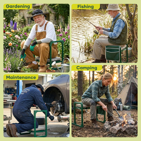 Saker carry strap simplifies transporting the kneeler across the garden