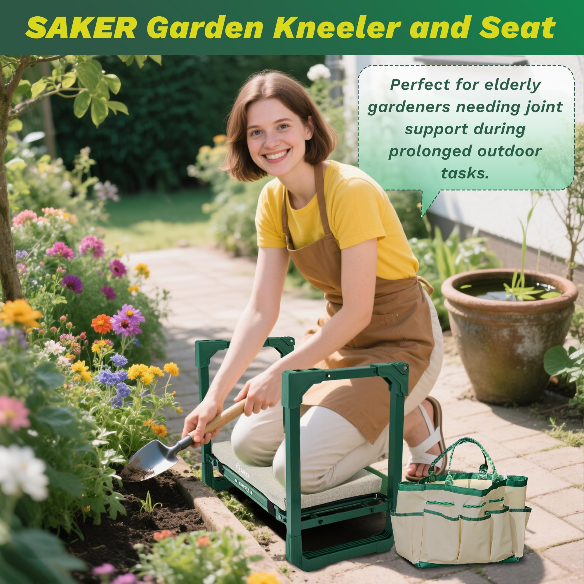 Saker lightweight aluminum frame enables quick setup and folding