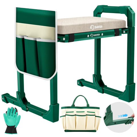 Saker garden kneeler seat folded for compact storage and easy transport