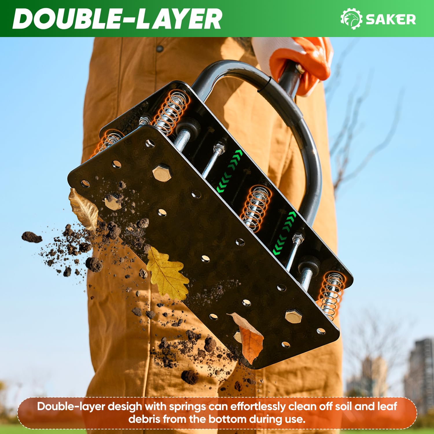 Saker heavy-duty iron construction for lasting lawn care use