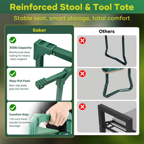 Saker garden kneeler carrying strap enables easy transport
