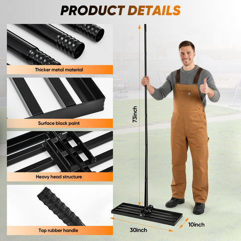 Saker Lawn Leveling Rake powder coat finish resists rust