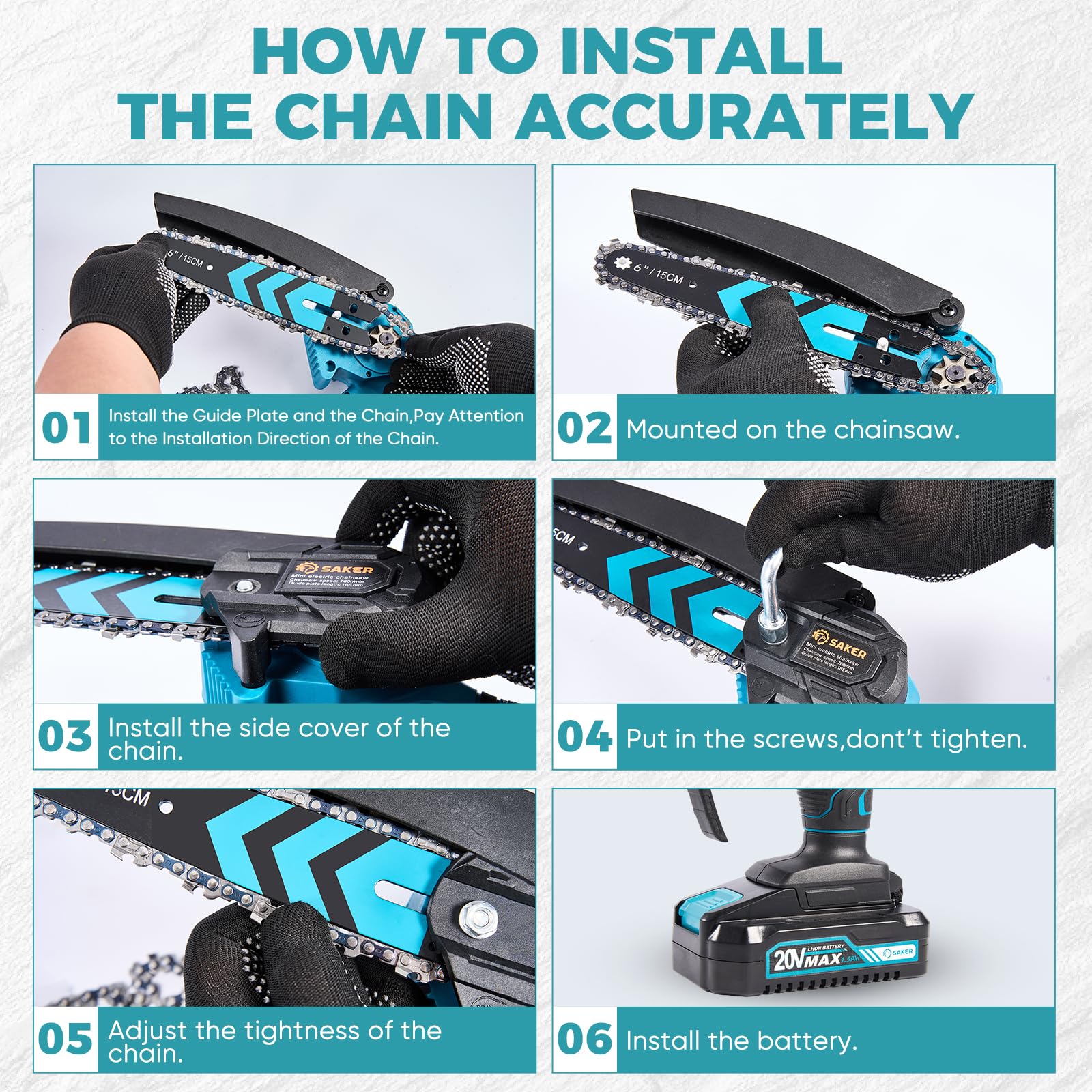 Saker Mini Chainsaw quick assembly in about one minute.
