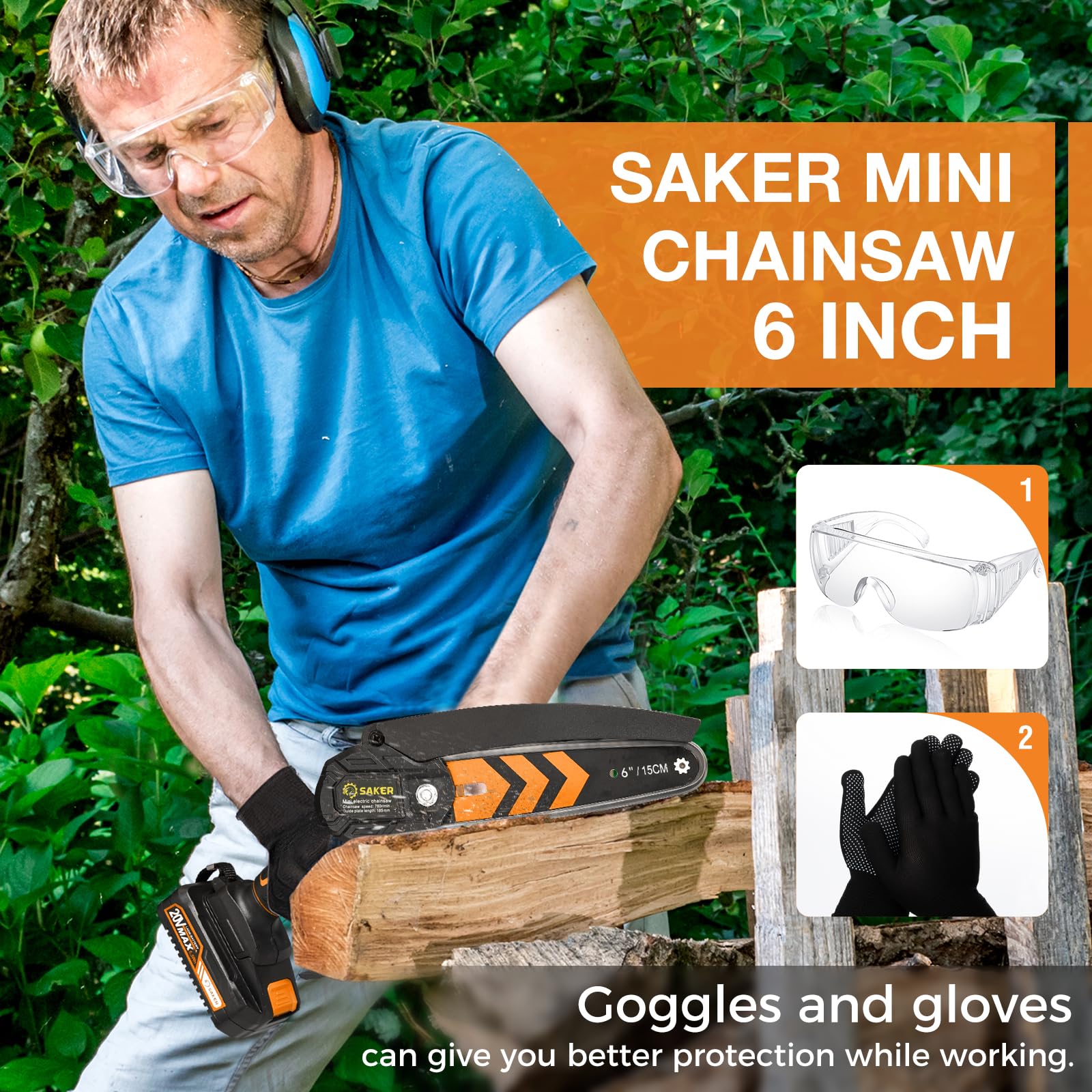 Saker Mini Chainsaw compact design for easy transport