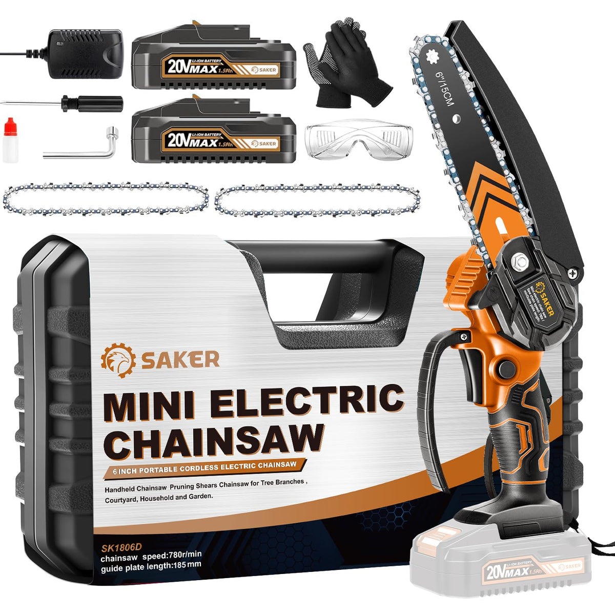 Saker Mini Chainsaw 6-Inch cut face enables tidy pruning and precise cuts