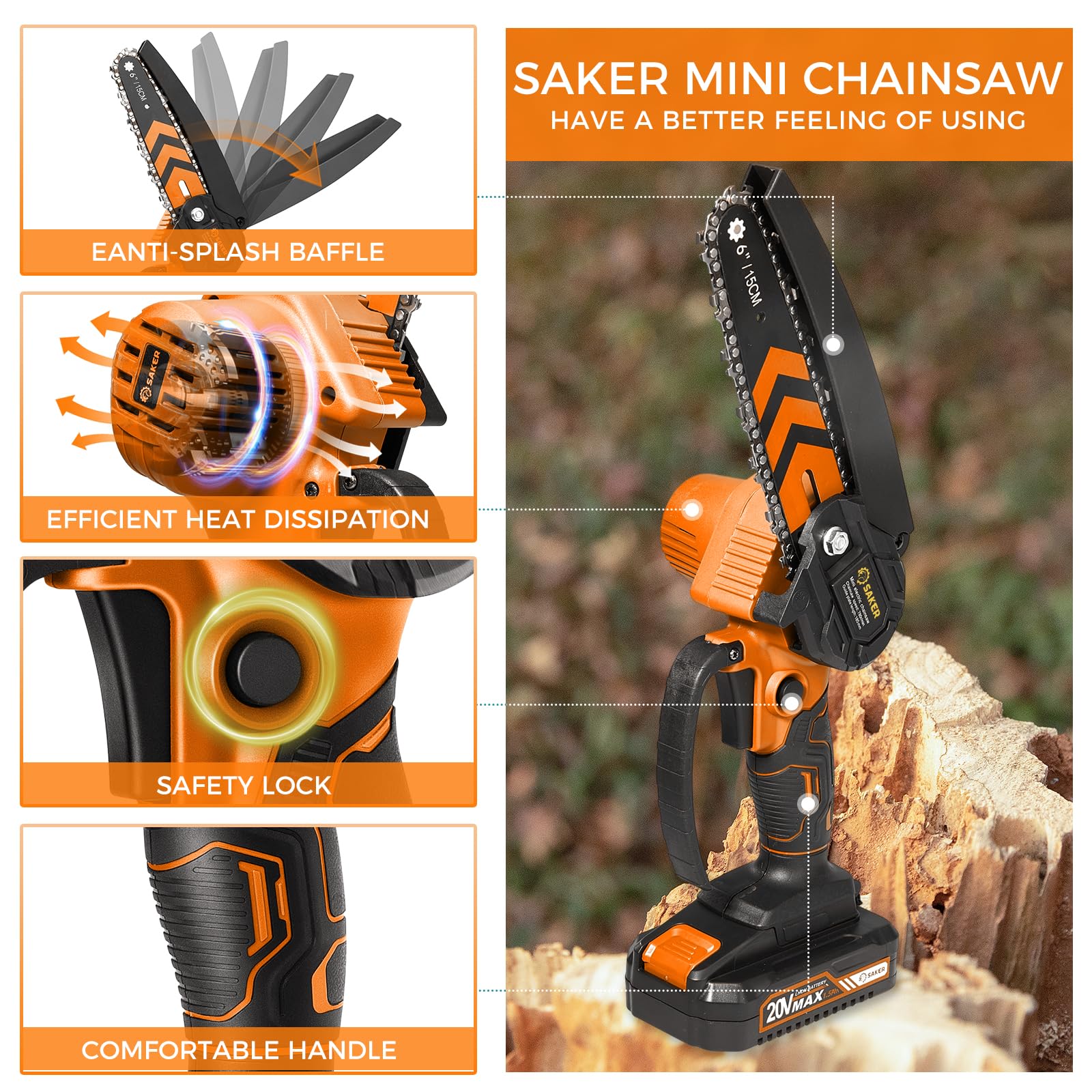 Saker Mini Chainsaw storage case keeps tools organized