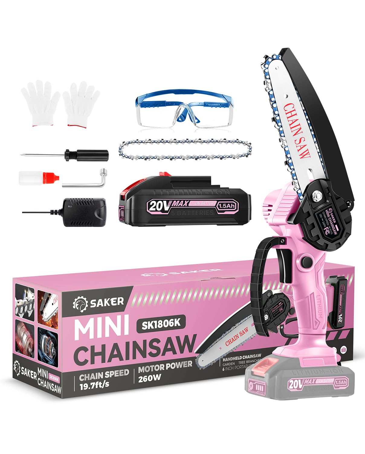 Saker Mini Chainsaw 6-Inch in use for light pruning and quick yard work