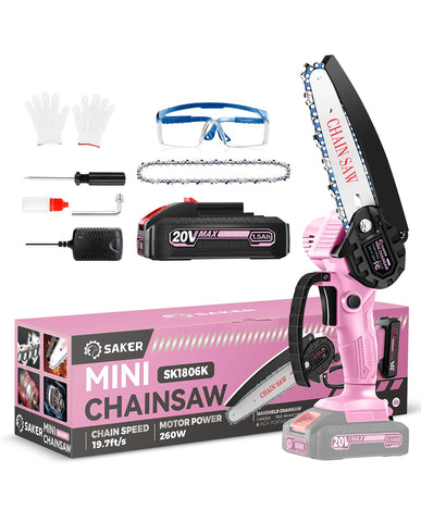 Saker Mini Chainsaw 6-Inch in use for light pruning and quick yard work