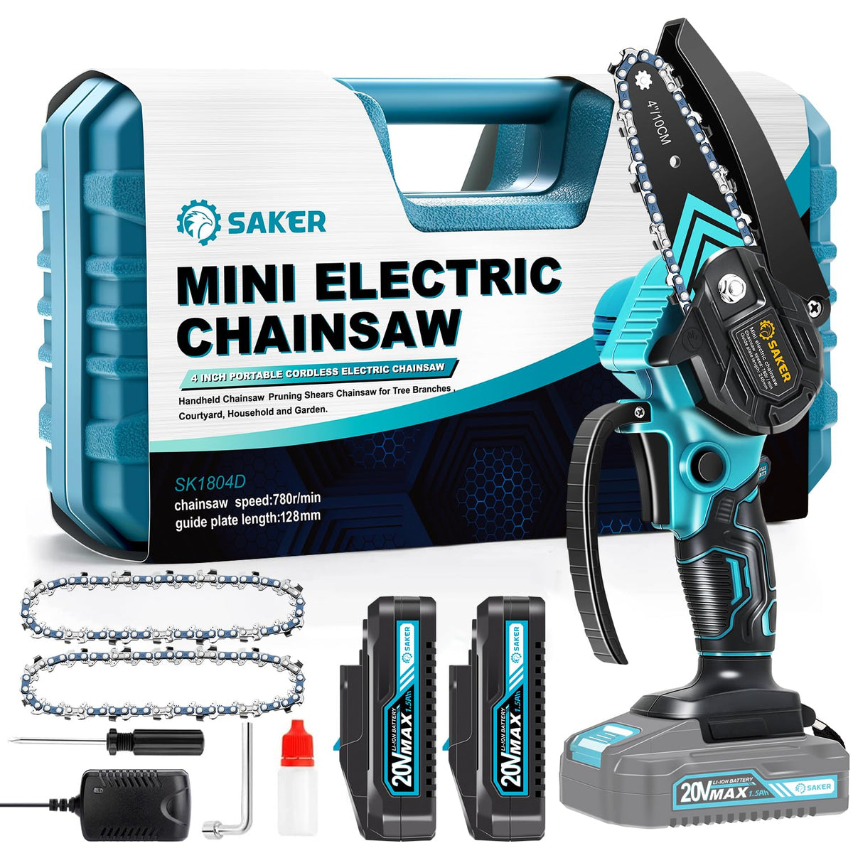 Saker Mini Chainsaw compact design for precise pruning.