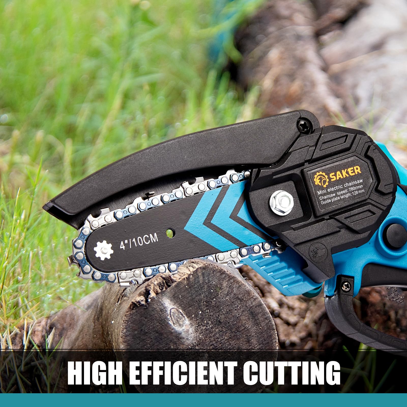 Close up of Saker Mini Chainsaw copper motor for efficient cutting