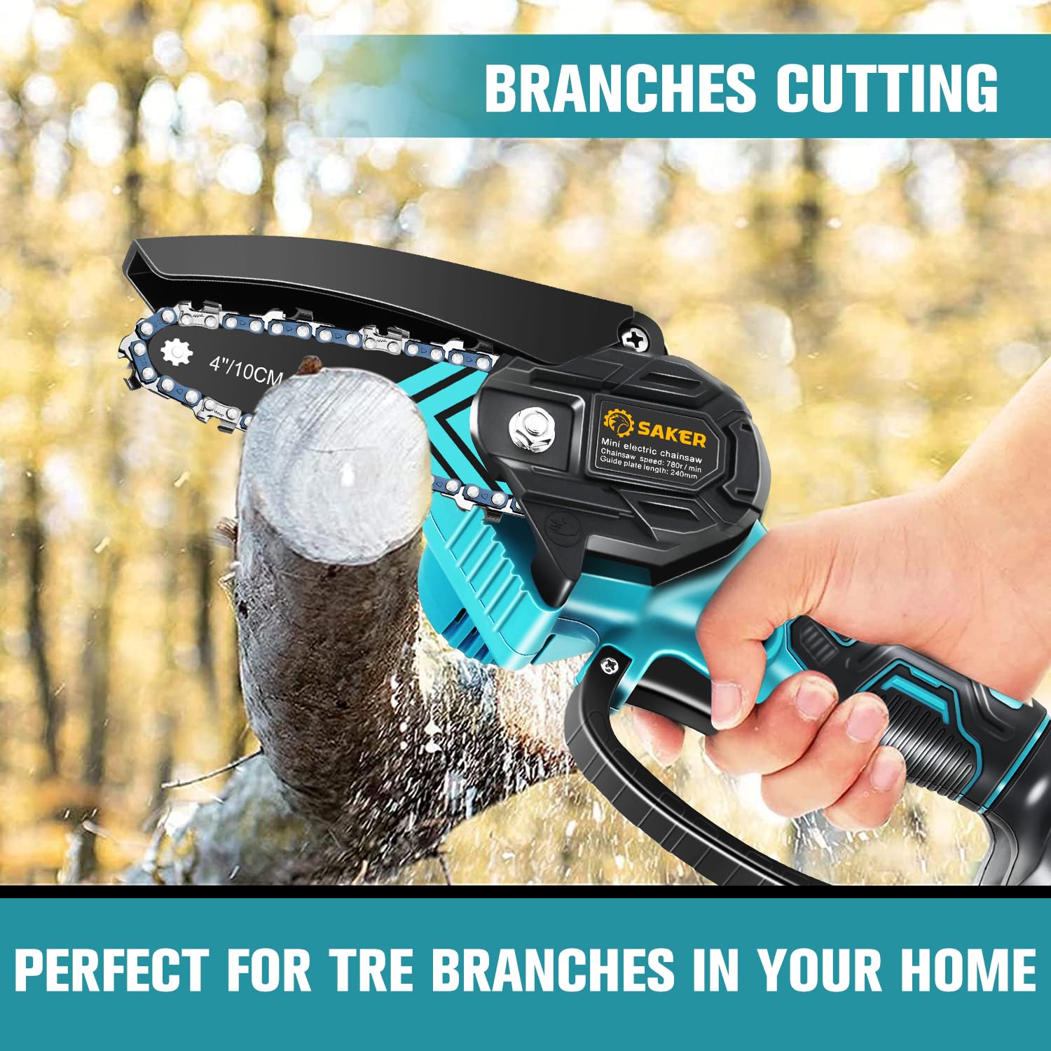Saker Mini Chainsaw copper motor delivering efficient power