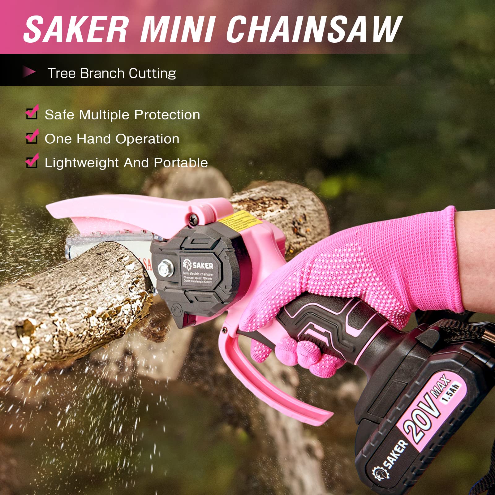 Saker Mini Chainsaw guide bar delivers smooth, precise cuts