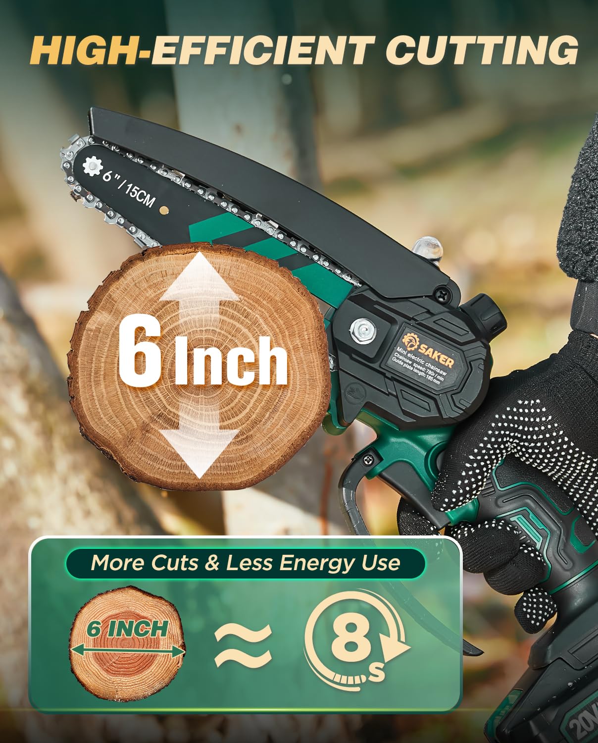 Saker Mini Chainsaw lightweight ergonomic design for comfortable long use