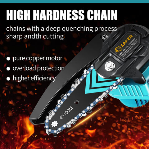 Saker Mini Chainsaw in one-handed use for small branches