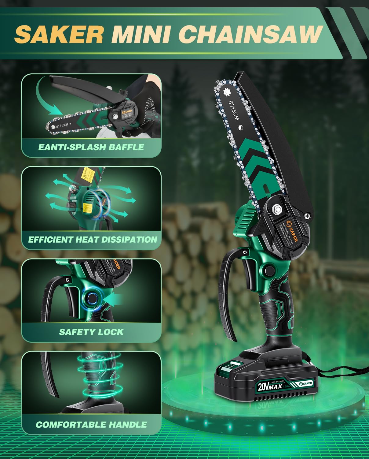 Saker two batteries support extended tasks without frequent recharging