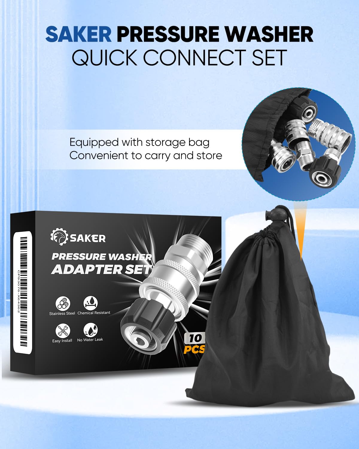 Saker system in use on a pressure-washer task demonstrates adaptability