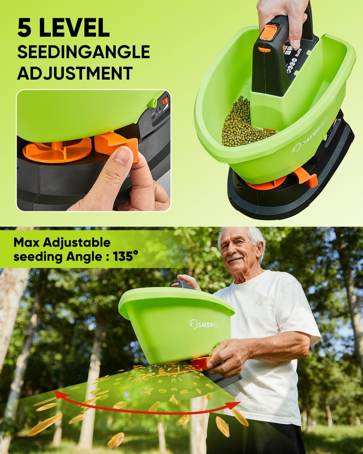 SAKERNEO 135-degree coverage supports broad and even spread