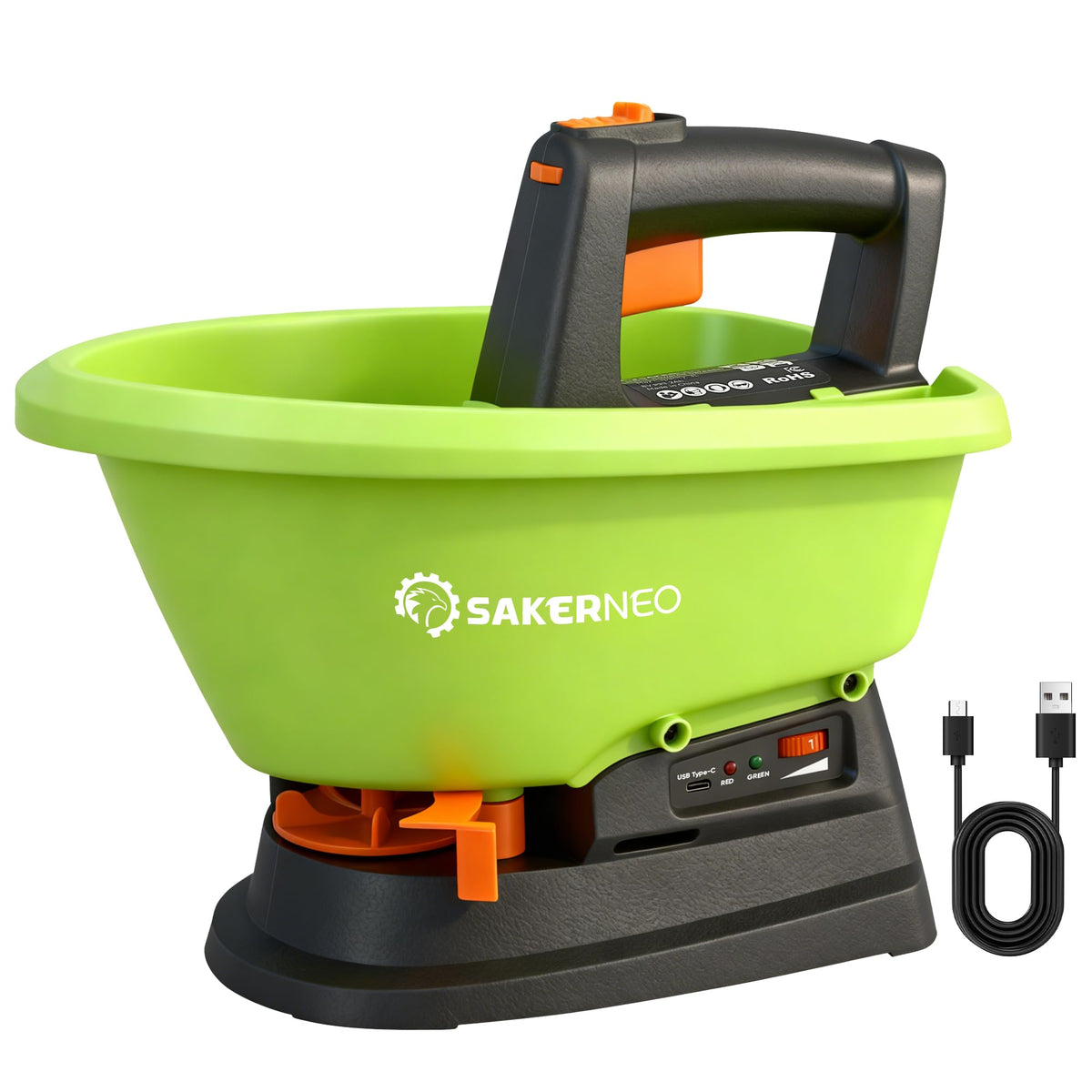 SAKERNEO handheld spreader seeds evenly with seed dispersion for even lawn coverage