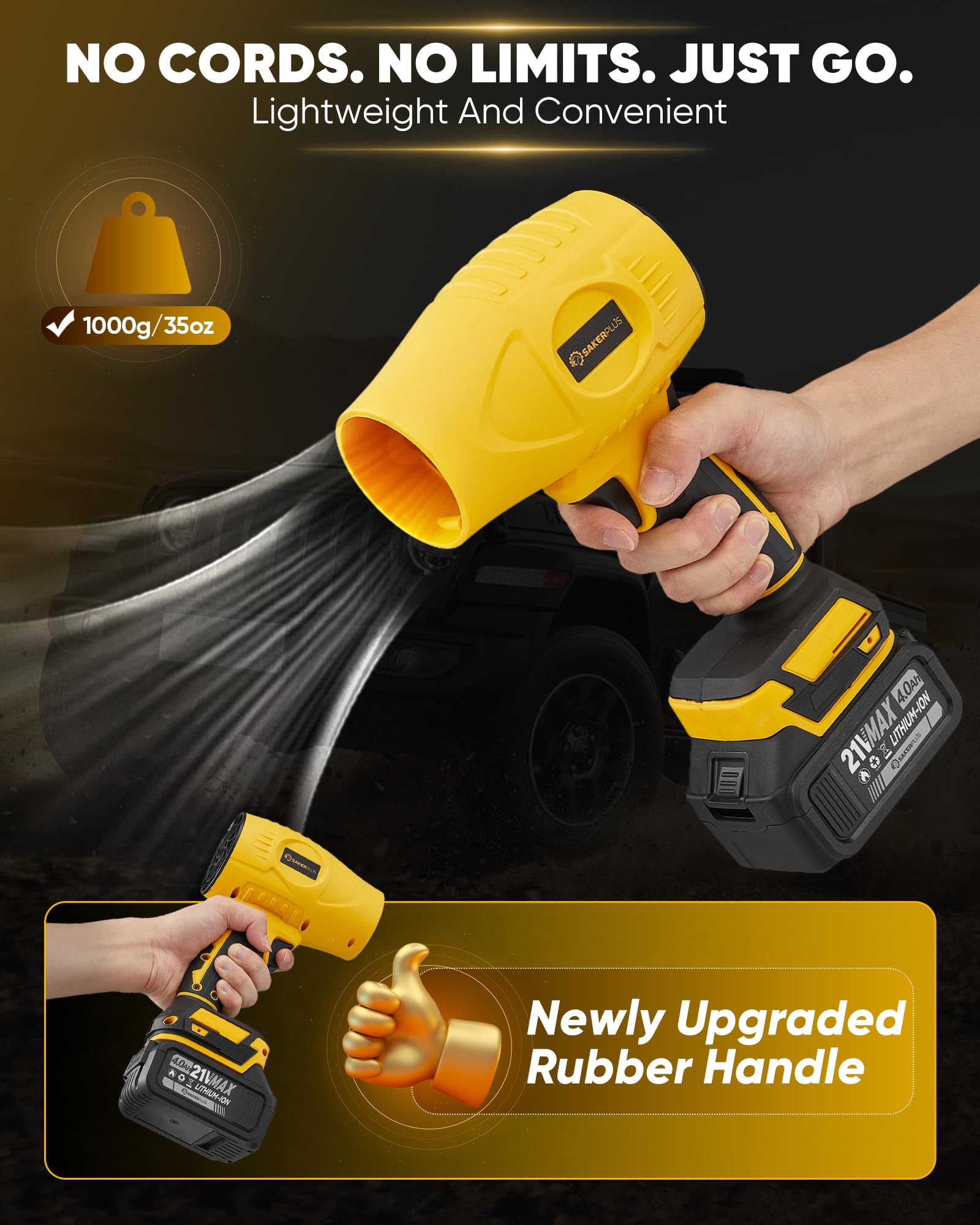 SakerPlus lightweight ergonomic grip reduces fatigue during extended use