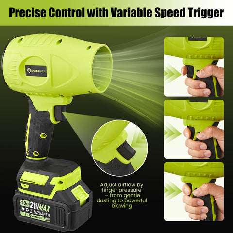 SakerPlus two 21V 4.0Ah batteries enable extended cordless operation.