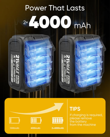 SakerPlus two-battery setup powers extended yard and workshop sessions