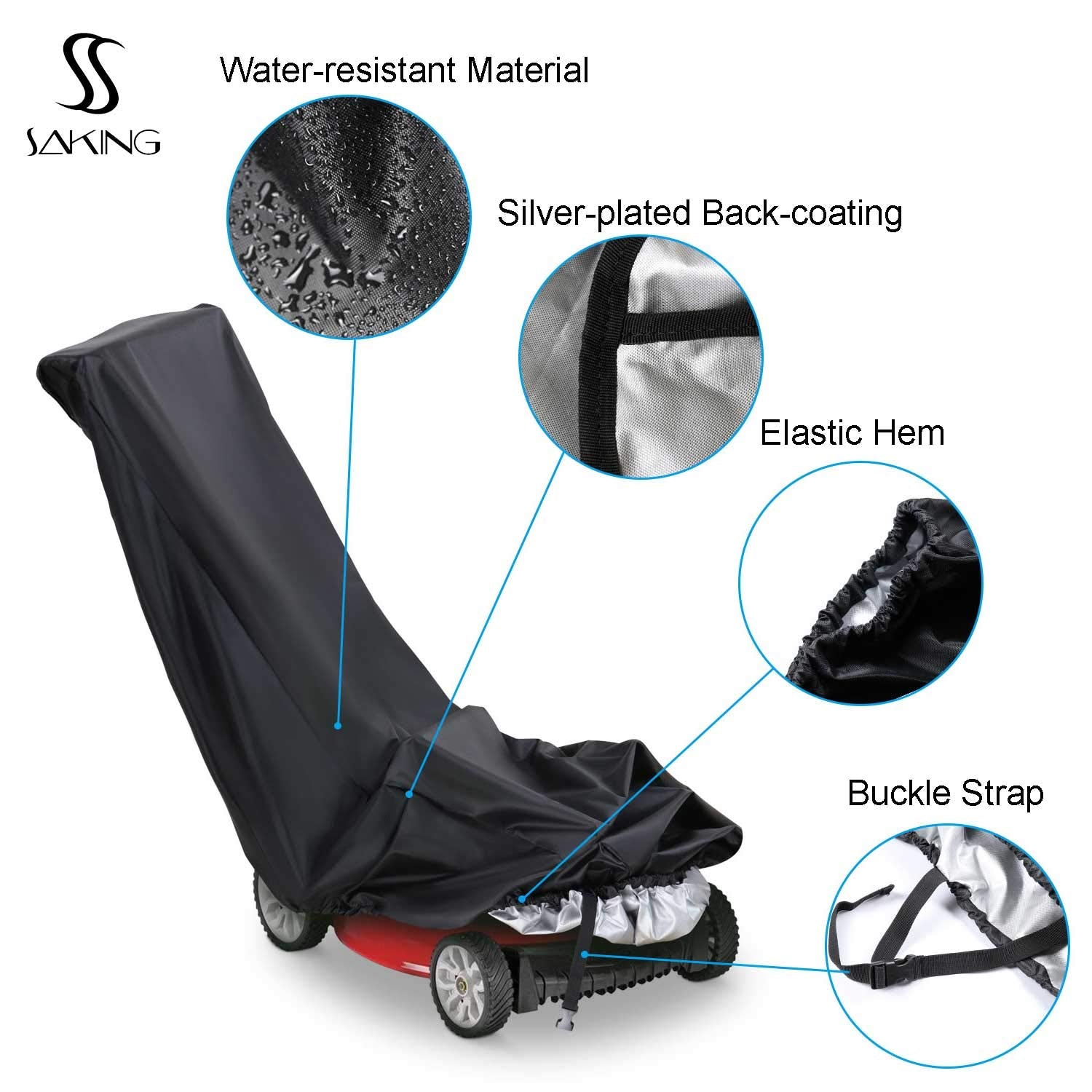 Saking windproof hem ensures snug fit against strong winds