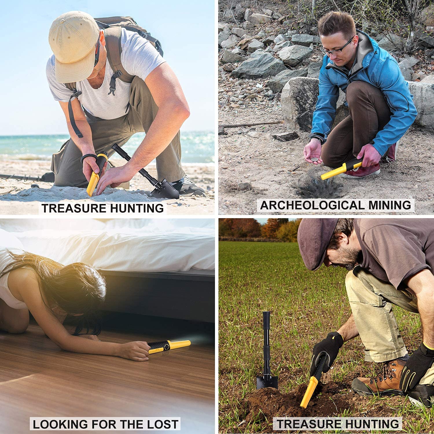 SAKOBS pinpointer compact portable design fits backpacks for on-the-go hunts.
