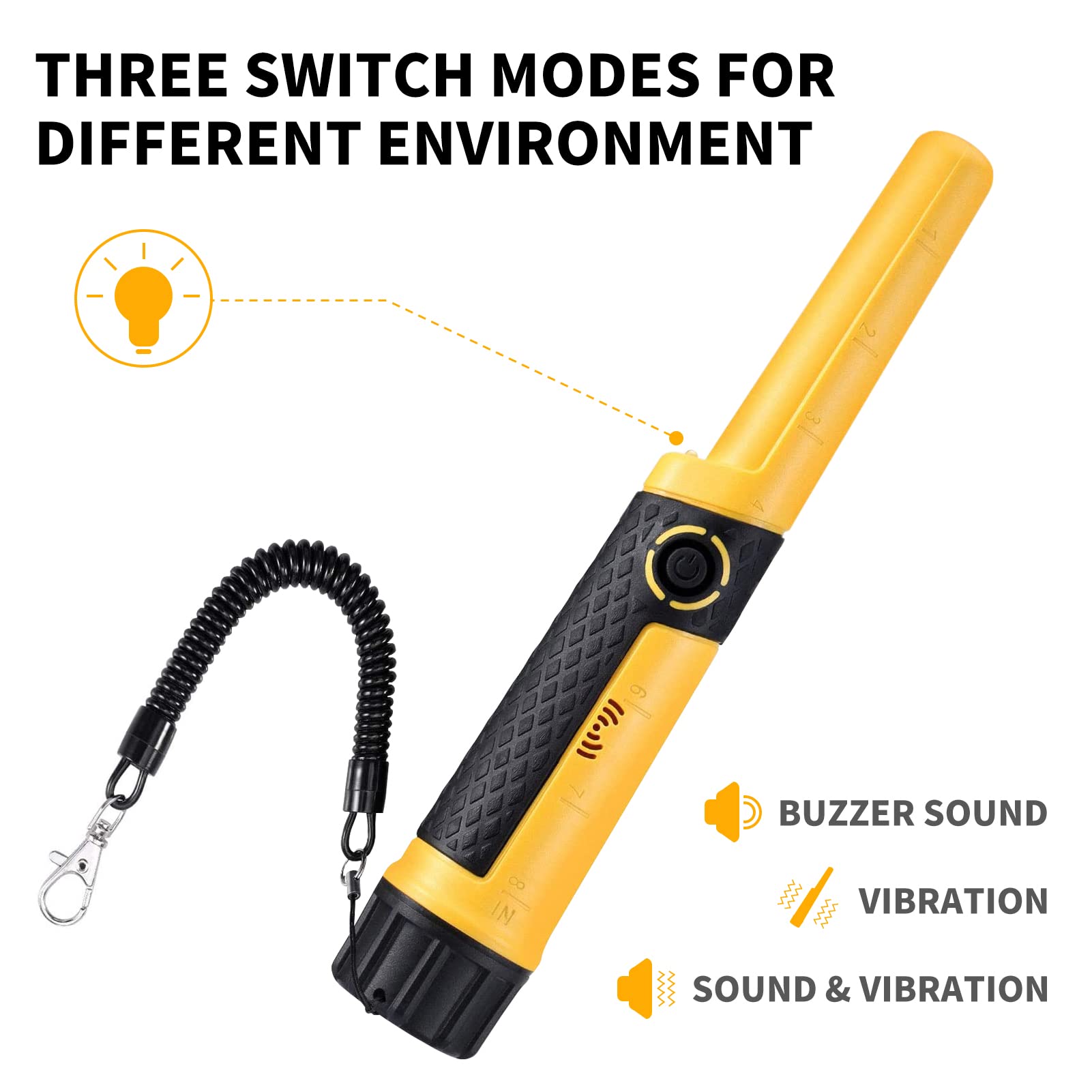 SAKOBS pinpointer one-touch interference cancellation reduces false signals and noise.