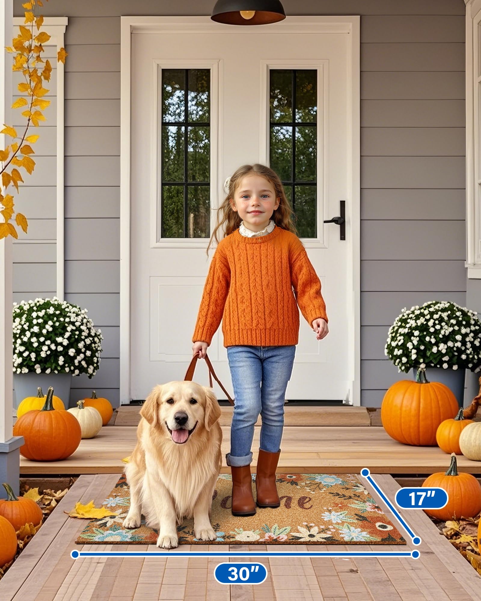 SAKSUN 17x30 door mat provides a low-profile entry solution.