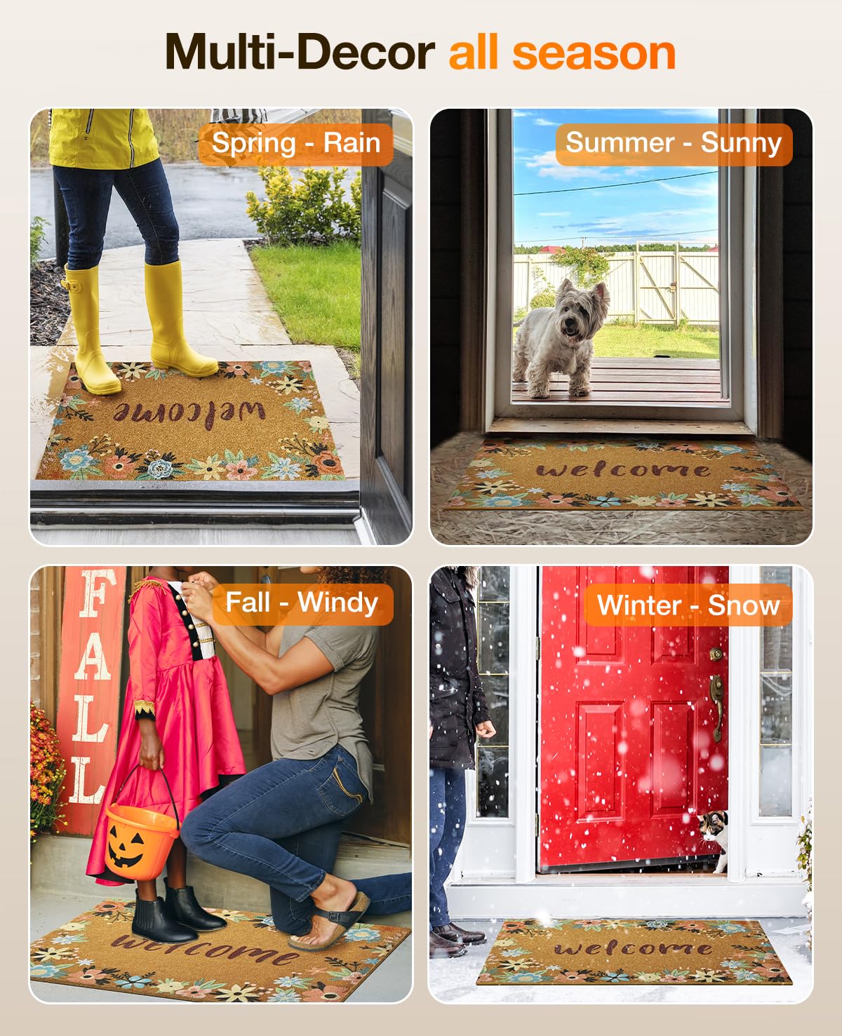 SAKSUN versatile indoor-outdoor mat suits porches and offices.