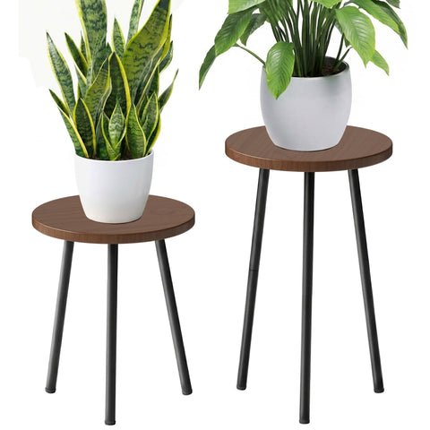 SAKSUN plant stand 14-inch wooden top for corner display.