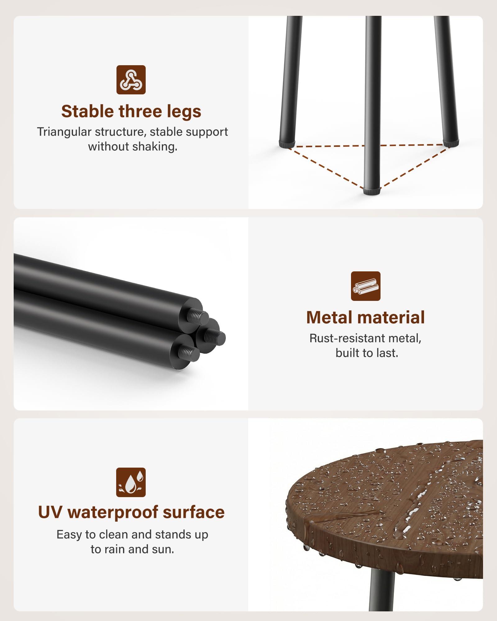 SAKSUN plant stand UV-coated for indoor-outdoor use.