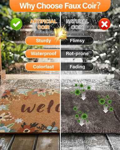 SAKSUN weatherproof mat withstands rain, sun, and snow.
