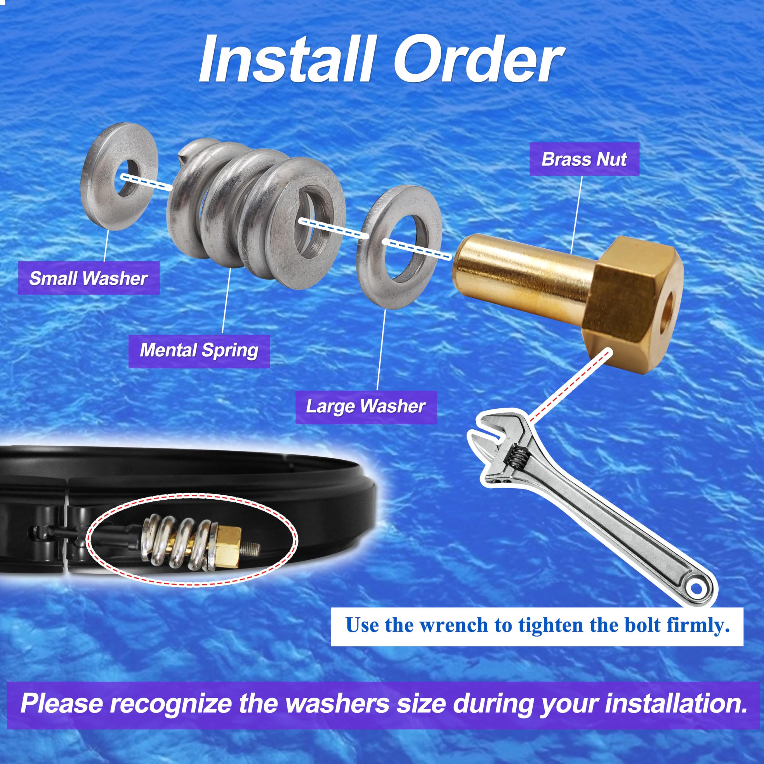 Salangid 53108900 nut and washers pack for complete replacement