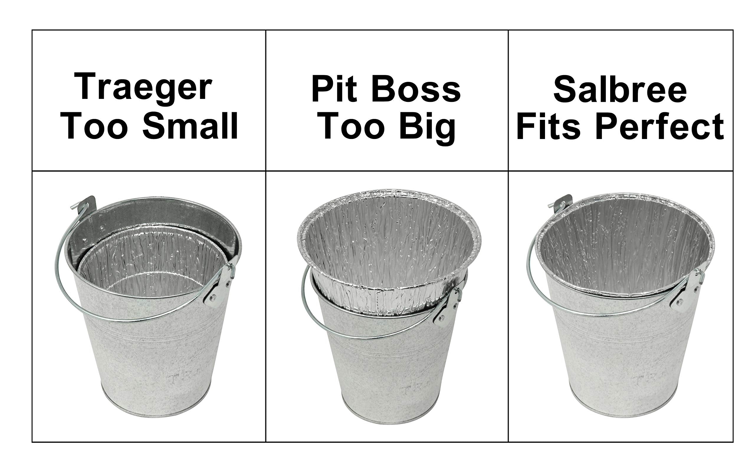Salbree grease catching bucket liner demonstrates quick disposal during barbecues.