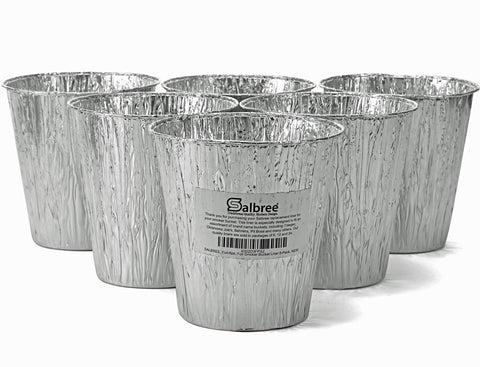 Salbree smoker bucket liner in use catching grease for easy cleanup after grilling.