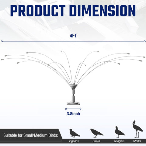 Salcod 360 long-leg deterrent 4ft diameter provides broad surface coverage
