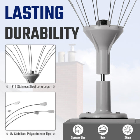 Salcod 360 long-leg deterrent UV-resistant plastic shell withstands sun and rain