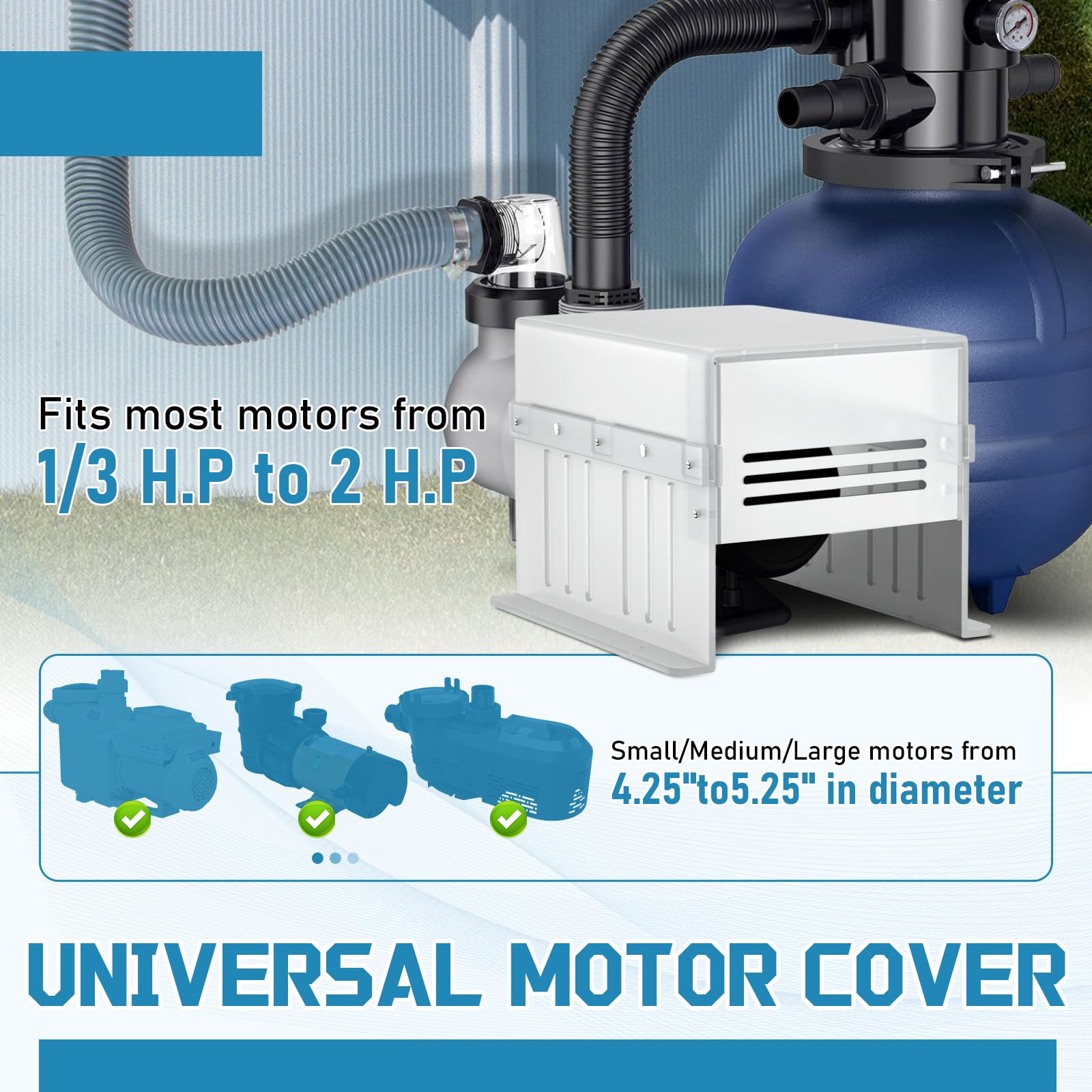 Salcod ABS motor cover with UV-resistant material protects the unit