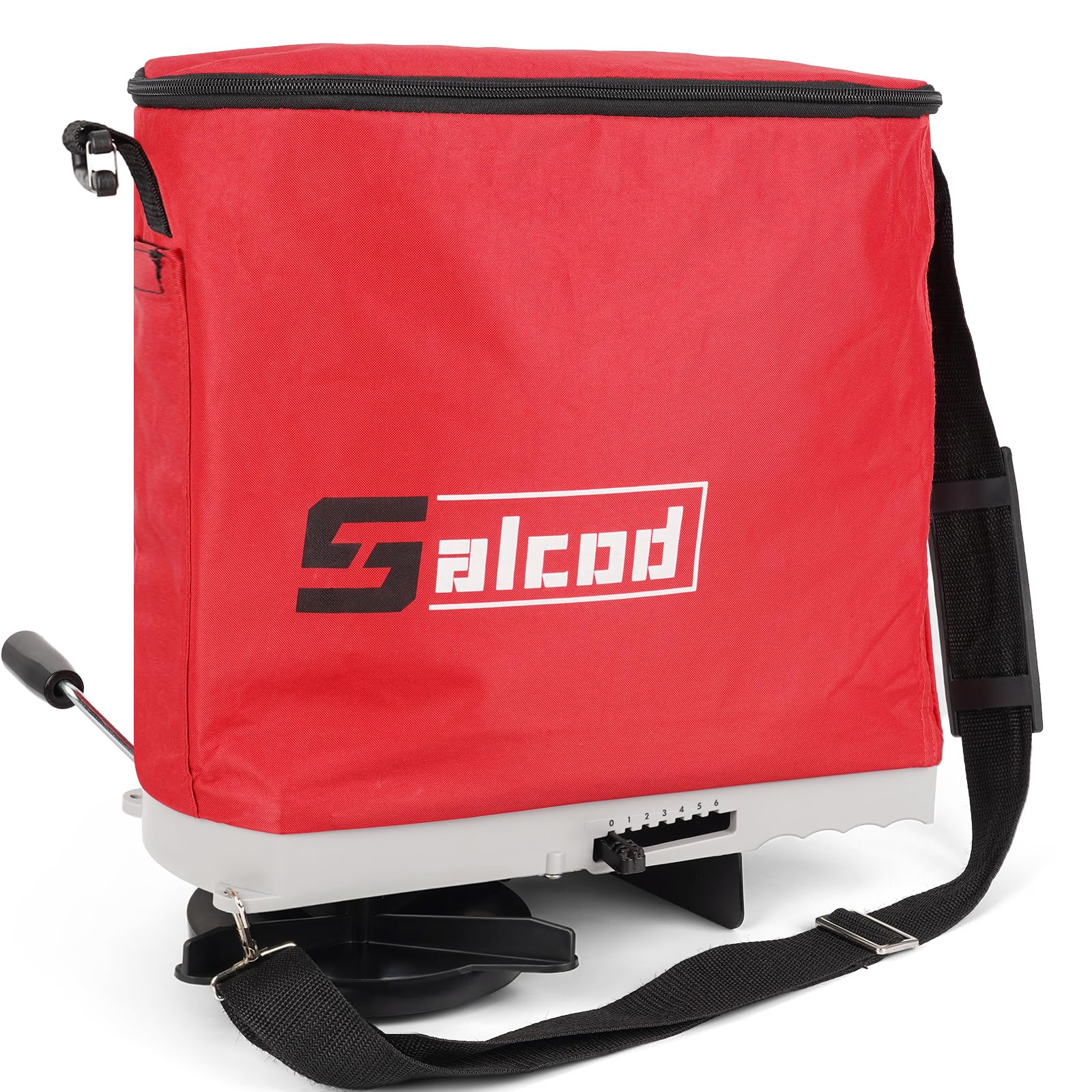 Salcod 25lb seed spreader capacity enables efficient lawn seeding with fewer refills.