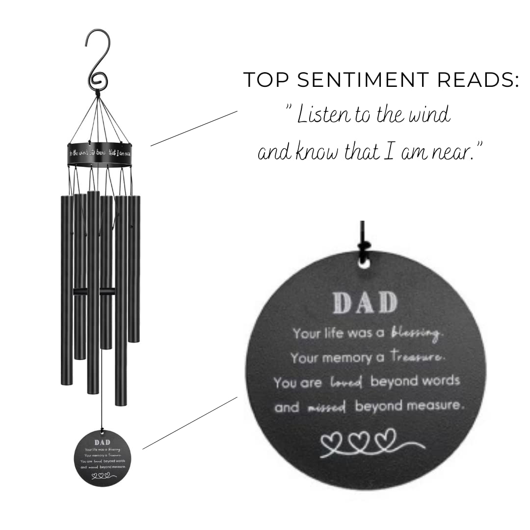 Salolo memorial wind chimes card with comforting message for loved ones