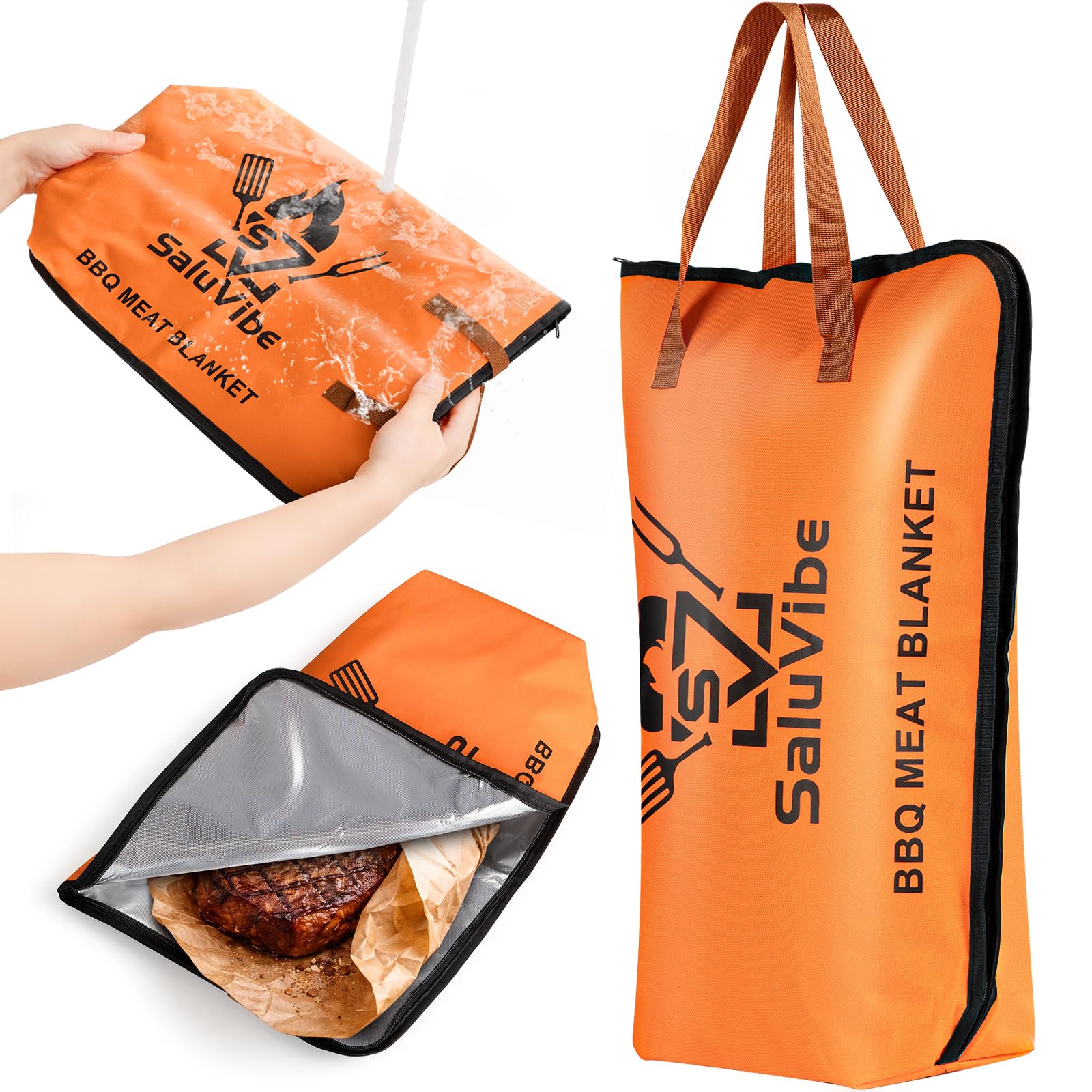 Saluvibe BBQ blanket with large insulated cover for resting meat and retaining heat