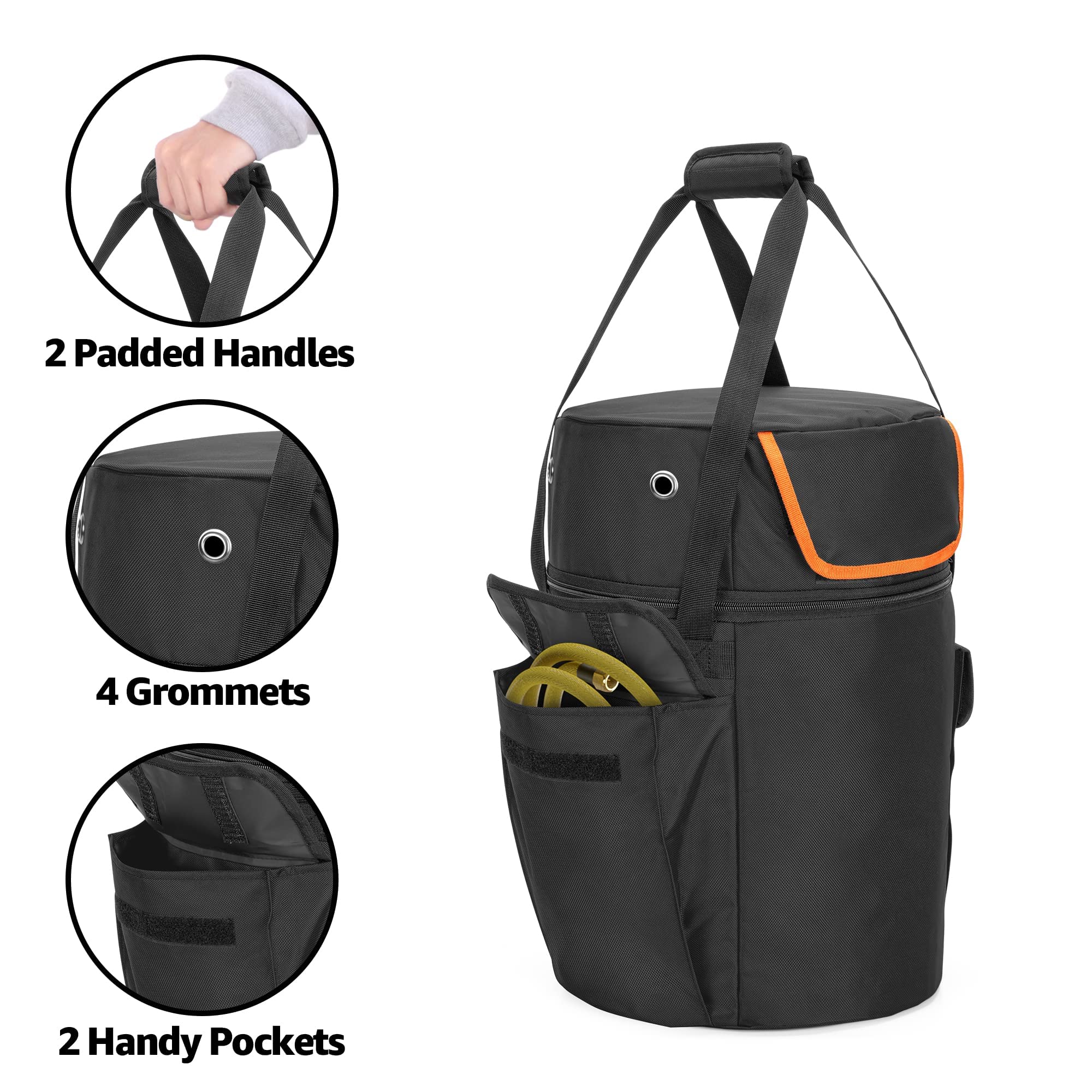 Samd ew 20lb propane tank bag side pockets keep cables organized