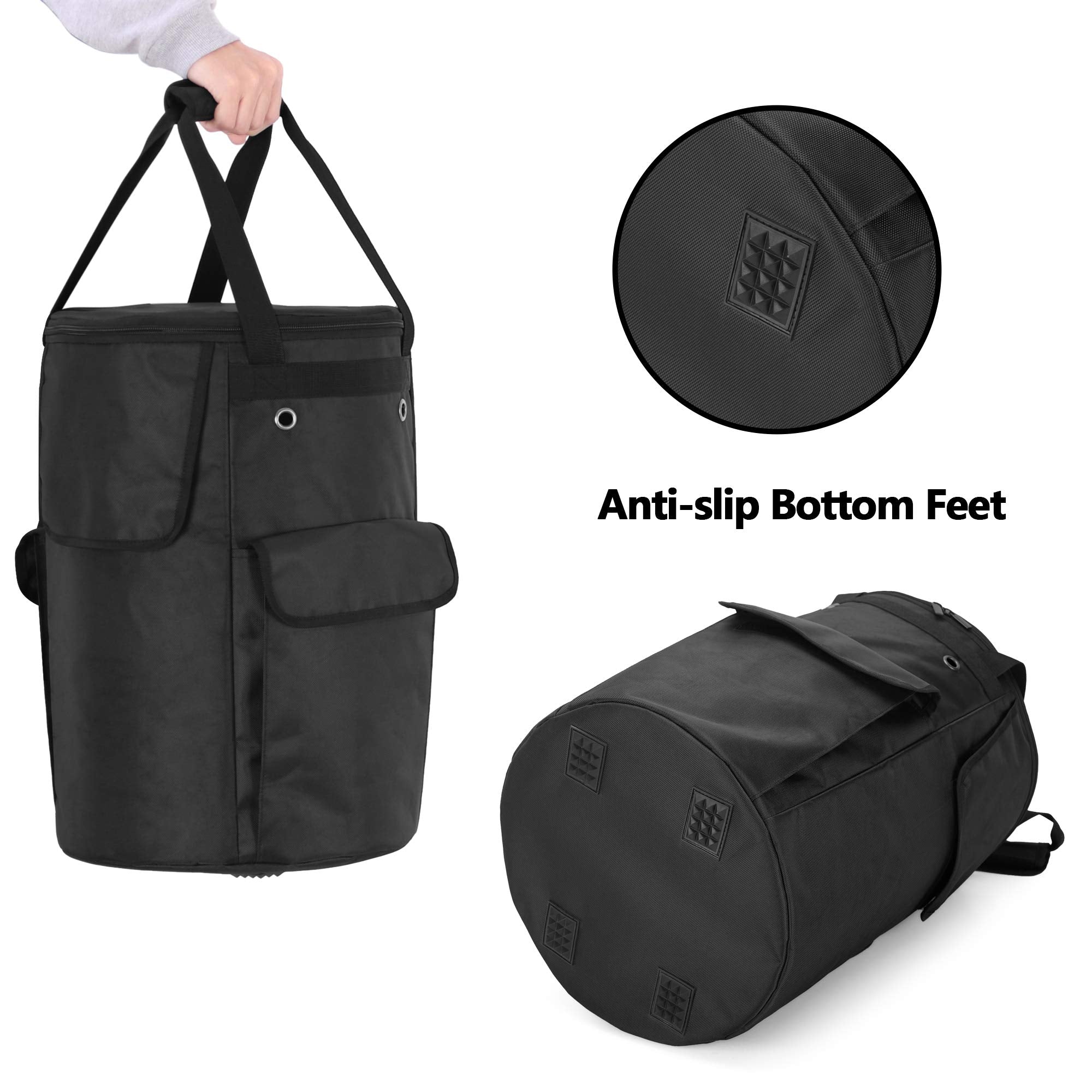 samdew propane tank cover anti-slip feet keep the bag steady on damp ground.