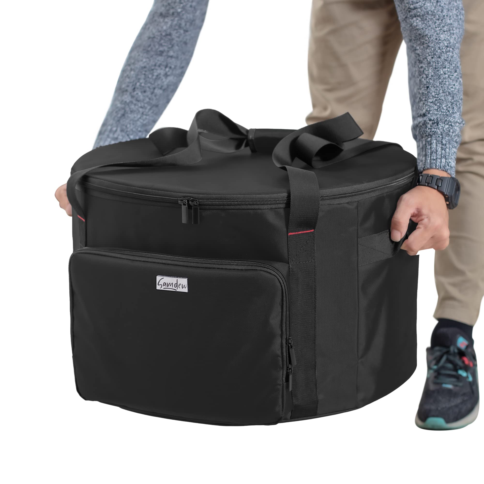 samdew 19-inch fire pit bag padded handles enable easy transport