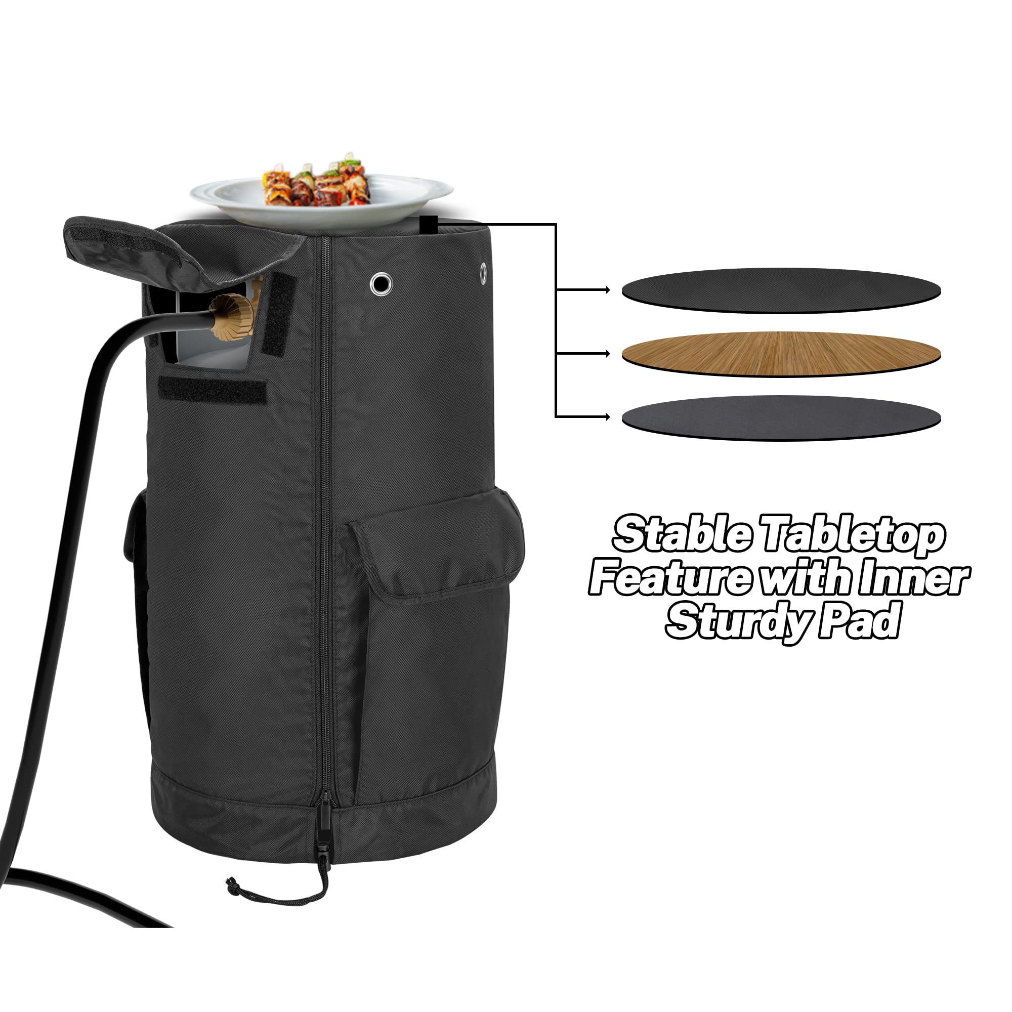 SAMDEW 30lb cover includes ventilation grommets for airflow during transport.