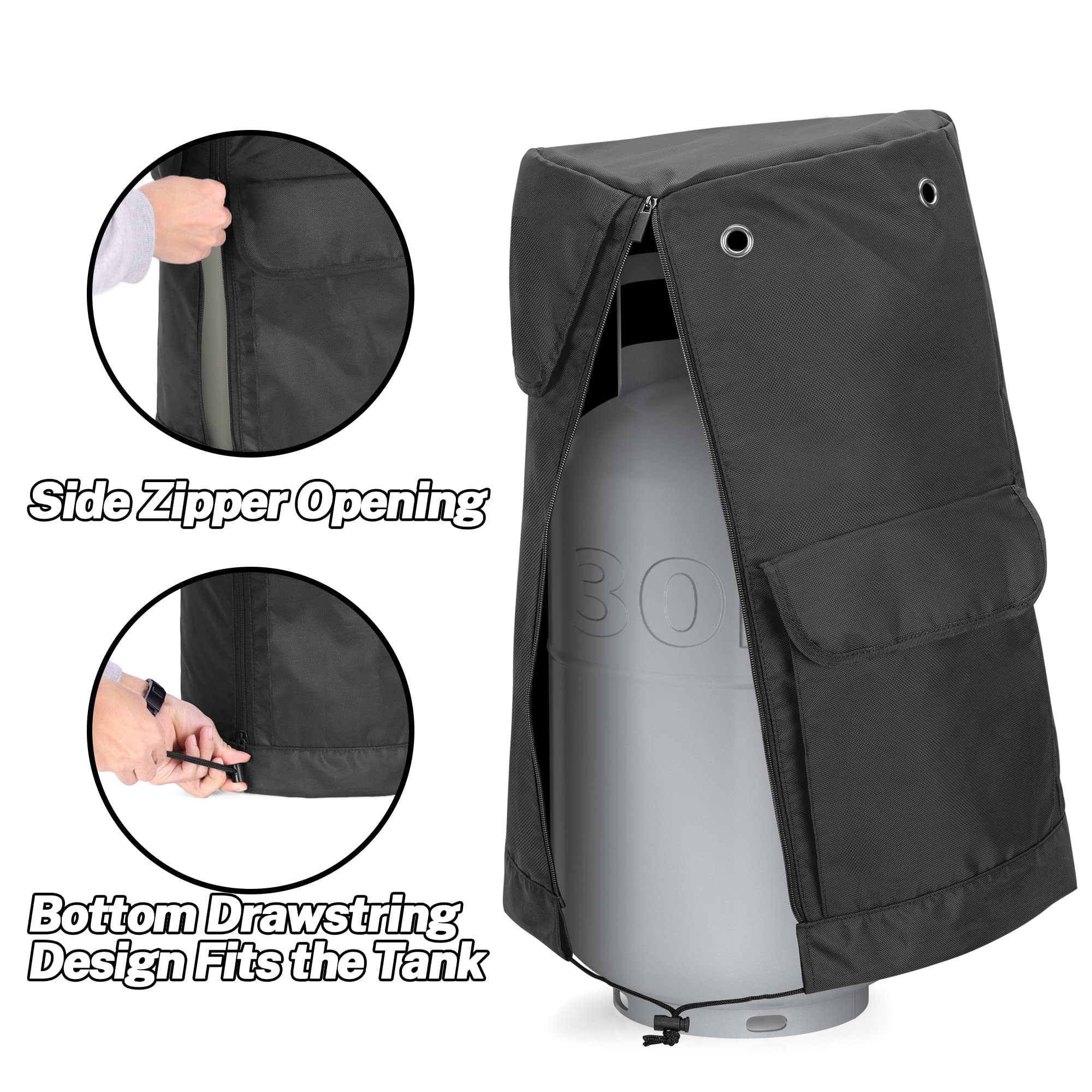 SAMDEW tank cover with sturdy tabletop provides stable surface for outdoor use.