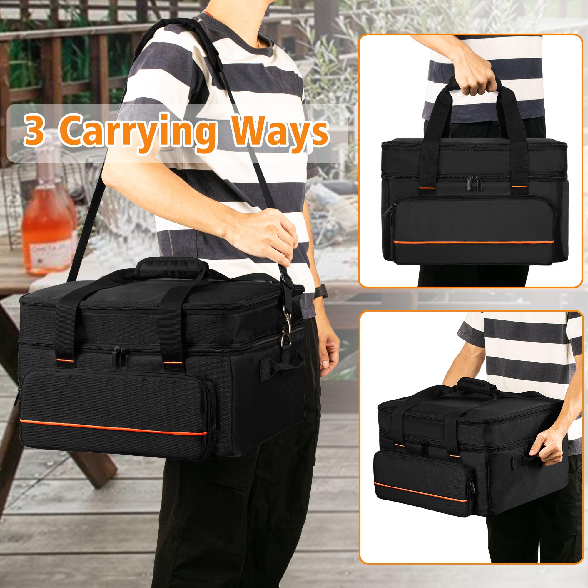 samdew three carrying options with straps and handles for versatile transport.