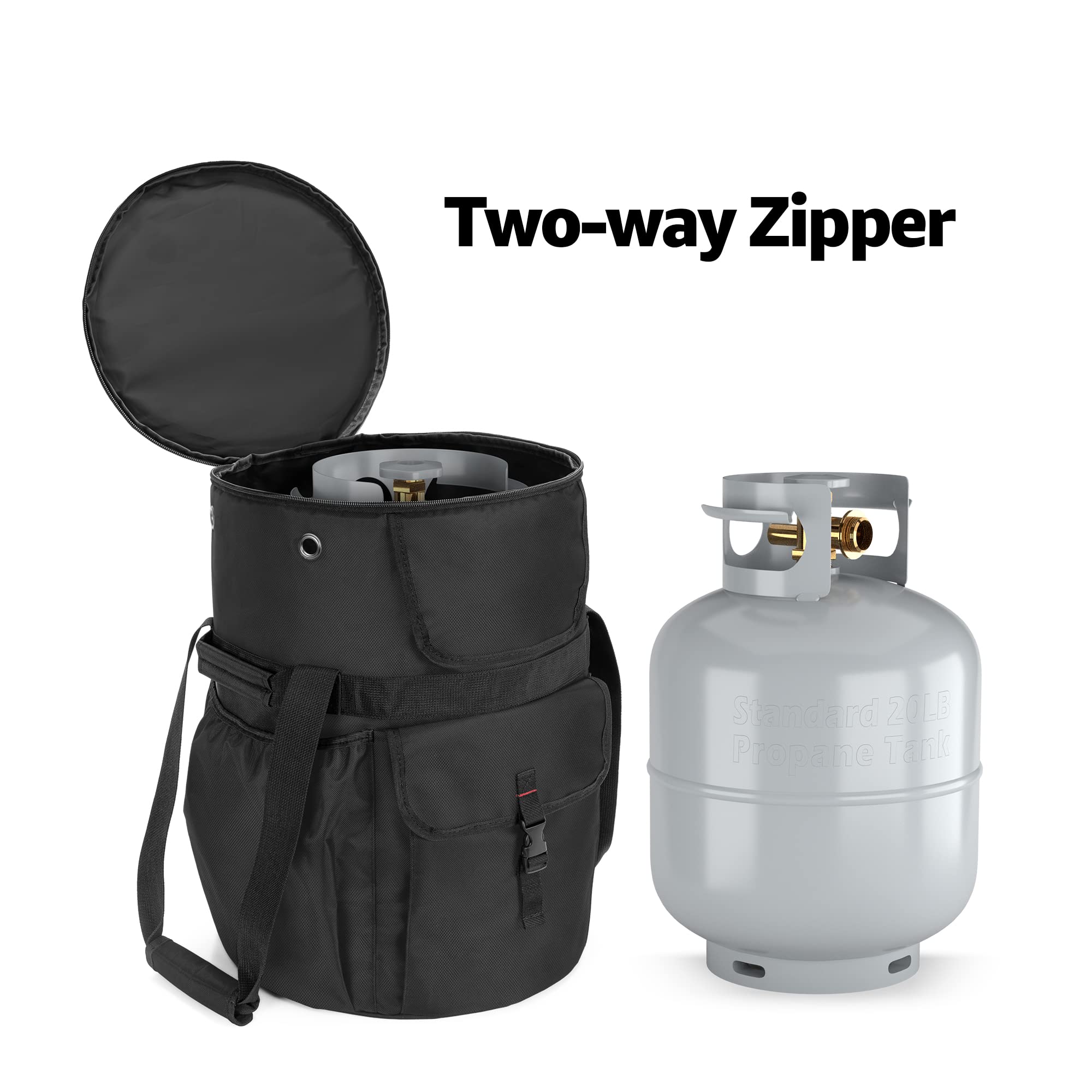 SAMDEW side-pocket arrangement organized for hoses and small accessories