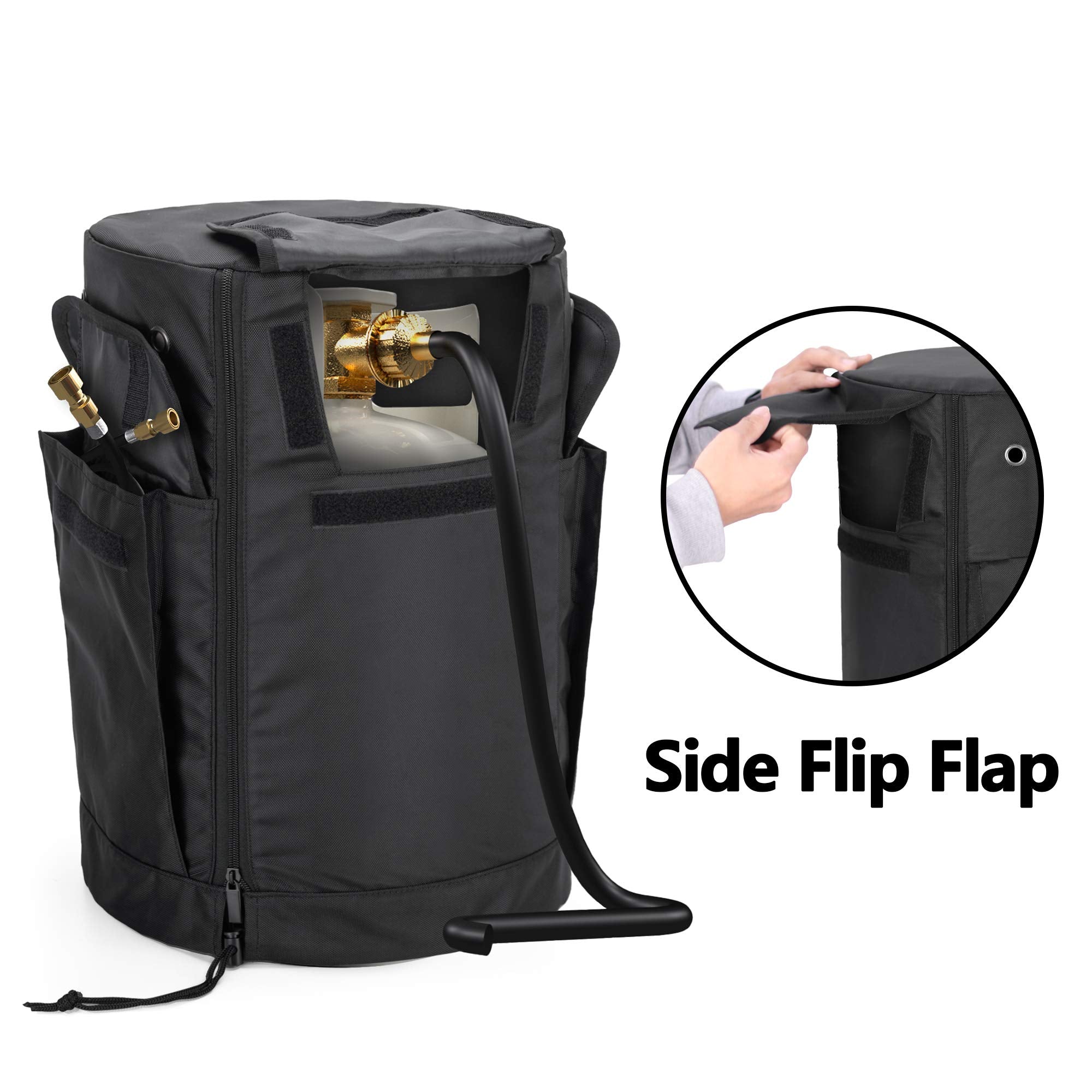 samdew propane tank cover made of water-resistant nylon protecting from rain
